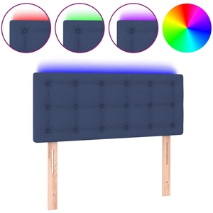 vidaXL Tête de lit à LED Bleu 90x5x78/88 cm Tissu pas cher