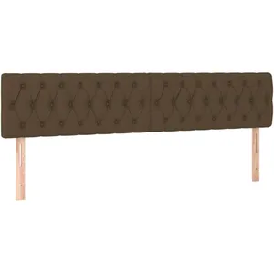 vidaXL Tête de lit à LED Marron foncé 200x7x78/88 cm Tissu pas cher
