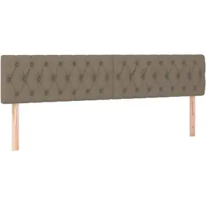 vidaXL Tête de lit à LED Taupe 200x7x78/88 cm Tissu pas cher