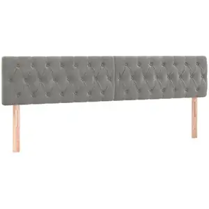 vidaXL Tête de lit à LED Gris clair 180x7x78/88 cm Velours pas cher