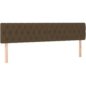 vidaXL Tête de lit à LED Marron foncé 180x7x78/88 cm Tissu pas cher