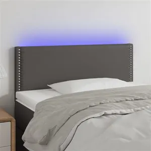vidaXL Tête de lit à LED Gris 80x5x78/88 cm Similicuir pas cher
