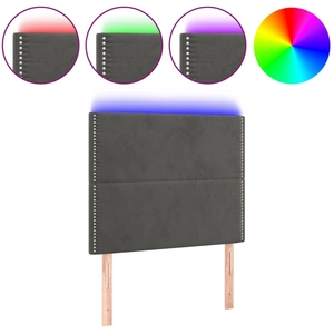 vidaXL Tête de lit à LED Gris foncé 200x5x78/88 cm Velours pas cher