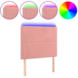 vidaXL Tête de lit à LED Rose 100x5x78/88 cm Velours pas cher