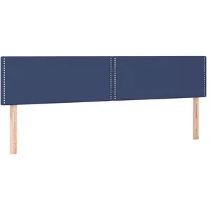 vidaXL Tête de lit à LED Bleu 180x5x78/88 cm Tissu pas cher