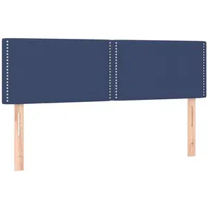 vidaXL Tête de lit à LED Bleu 144x5x78/88 cm Tissu pas cher