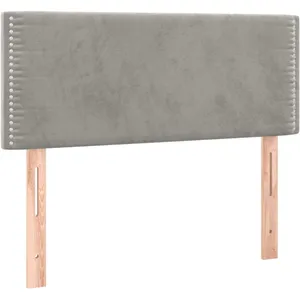 vidaXL Tête de lit à LED Gris clair 90x5x78/88 cm Velours pas cher