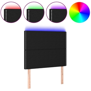vidaXL Tête de lit à LED Noir 90x5x78/88 cm Tissu pas cher