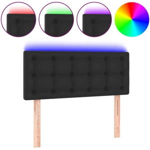 vidaXL Tête de lit à LED Noir 200x5x78/88 cm Similicuir pas cher