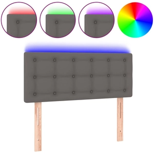 vidaXL Tête de lit à LED Gris 80x5x78/88 cm Similicuir pas cher