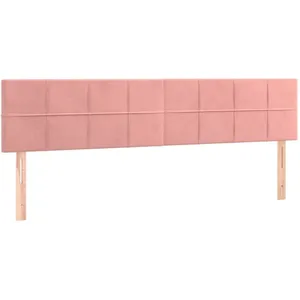 vidaXL Tête de lit à LED Rose 180x5x78/88 cm Velours pas cher