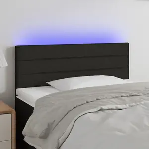 vidaXL Tête de lit à LED Noir 80x5x78/88 cm Tissu pas cher