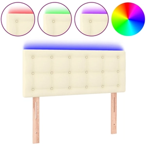 vidaXL Tête de lit à LED Crème 100x5x78/88 cm Similicuir pas cher
