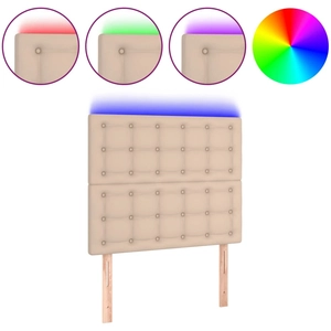 vidaXL Tête de lit à LED Cappuccino 100x5x78/88 cm Similicuir pas cher