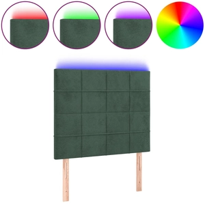 vidaXL Tête de lit à LED Vert foncé 180x5x78/88 cm Velours pas cher