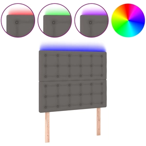 vidaXL Tête de lit à LED Gris 144x5x78/88 cm Similicuir pas cher