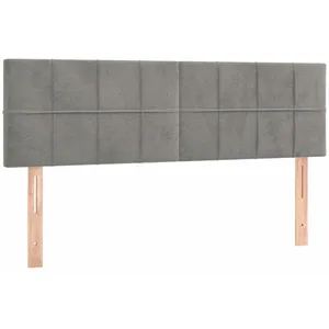 vidaXL Tête de lit à LED Gris clair 144x5x78/88 cm Velours pas cher