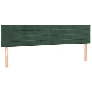 vidaXL Tête de lit à LED Vert foncé 200x5x78/88 cm Velours pas cher