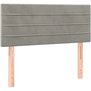 vidaXL Tête de lit à LED Gris clair 100x5x78/88 cm Velours pas cher