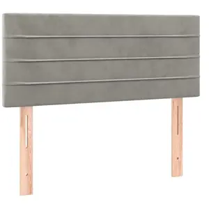 vidaXL Tête de lit à LED Gris clair 80x5x78/88 cm Velours pas cher