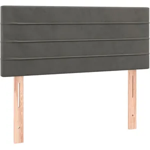 vidaXL Tête de lit à LED Gris foncé 80x5x78/88 cm Velours pas cher
