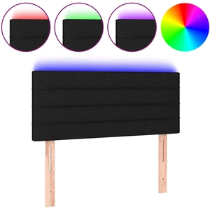 vidaXL Tête de lit à LED Noir 200x5x78/88 cm Tissu pas cher