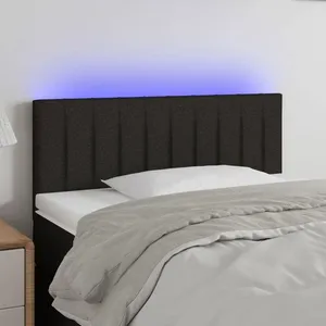 vidaXL Tête de lit à LED Noir 90x5x78/88 cm Tissu pas cher