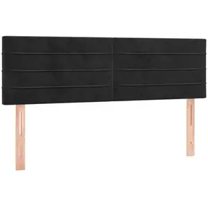 vidaXL Tête de lit à LED Noir 144x5x78/88 cm Velours pas cher