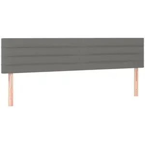 vidaXL Tête de lit à LED Gris foncé 180x5x78/88 cm Tissu pas cher