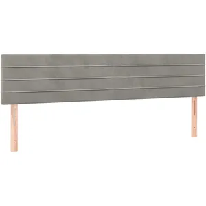 vidaXL Tête de lit à LED Gris clair 160x5x78/88 cm Velours pas cher