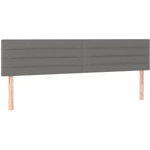 vidaXL Tête de lit à LED Gris foncé 160x5x78/88 cm Tissu pas cher