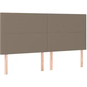 vidaXL Tête de lit à LED Taupe 160x5x118/128 cm Tissu pas cher