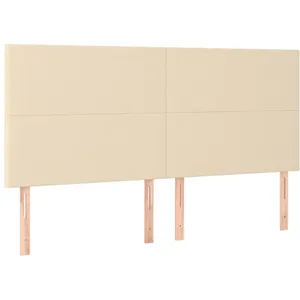 vidaXL Tête de lit à LED Crème 160x5x118/128 cm Tissu