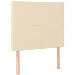 vidaXL Tête de lit à LED Crème 100x5x118/128 cm Tissu pas cher