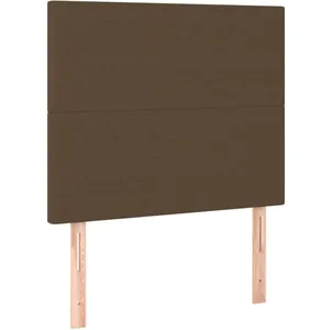 vidaXL Tête de lit à LED Marron foncé 100x5x118/128 cm Tissu pas cher
