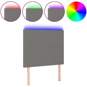 vidaXL Tête de lit à LED Gris foncé 80x5x118/128 cm Tissu pas cher