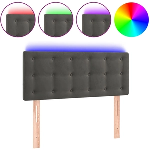 vidaXL Tête de lit à LED Gris foncé 100x5x78/88 cm Velours pas cher