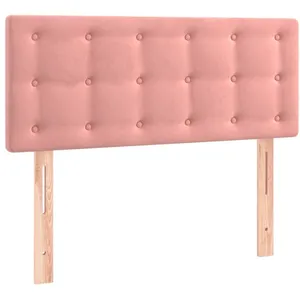 vidaXL Tête de lit à LED Rose 90x5x78/88 cm Velours pas cher