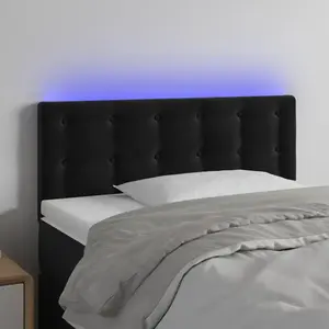 vidaXL Tête de lit à LED Noir 80x5x78/88 cm Velours pas cher