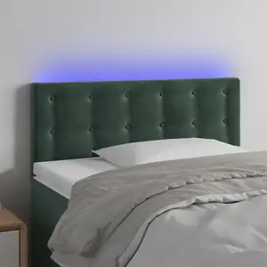 vidaXL Tête de lit à LED Vert foncé 80x5x78/88 cm Velours pas cher