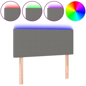 vidaXL Tête de lit à LED Gris foncé 100x5x118/128 cm Tissu pas cher