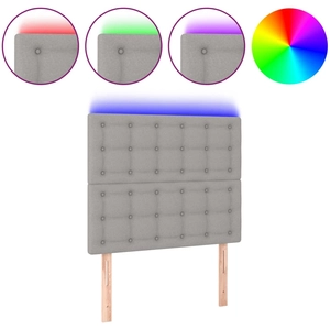 vidaXL Tête de lit à LED Gris clair 180x5x78/88 cm Tissu pas cher