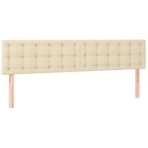 vidaXL Tête de lit à LED Crème 160x5x78/88 cm Tissu pas cher