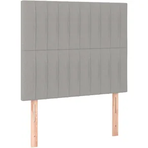 Comparateur de prix : vidaXL Tête de lit à LED Gris clair 80x5x118/128 cm Tissu