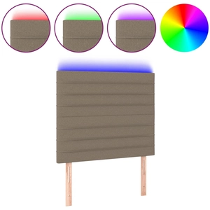 vidaXL Tête de lit à LED Taupe 200x5x118/128 cm Tissu pas cher