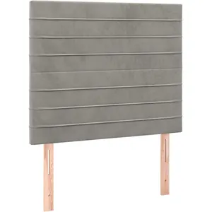 vidaXL Tête de lit à LED Gris clair 80x5x118/128 cm Velours pas cher