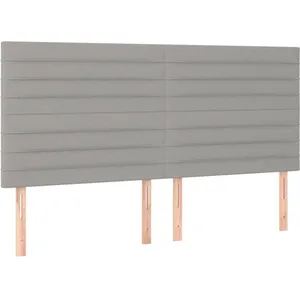 vidaXL Tête de lit à LED Gris clair 160x5x118/128 cm Tissu pas cher
