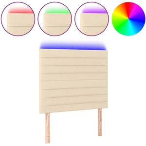 vidaXL Tête de lit à LED Crème 100x5x118/128 cm Tissu pas cher