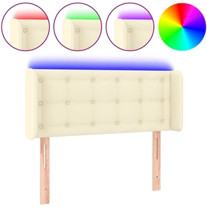 vidaXL Tête de lit à LED Crème 103x16x78/88 cm Similicuir pas cher