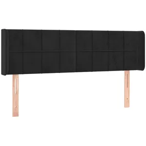 vidaXL Tête de lit à LED Noir 147x16x78/88 cm Velours pas cher